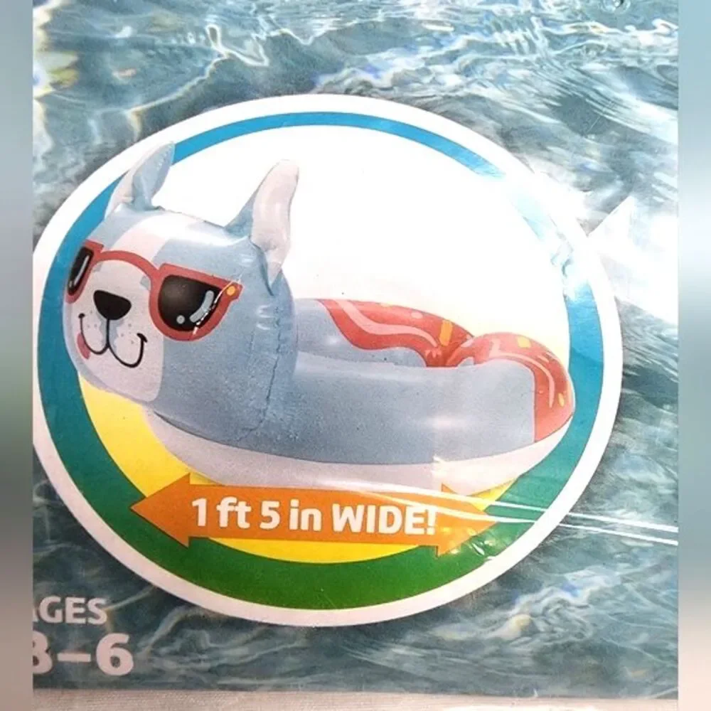SwimSchool‎ NWOT Children's Learn to Swim Vest & Inflatable Dog Pool Ring Bundle